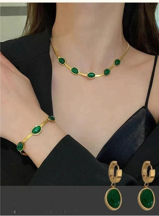 Green Crystal Necklace Set